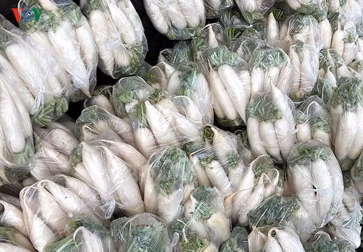 Dân Hà Nội "giải cứu" củ cải ế giúp nông dân với giá 25.000 đồng mỗi túi 5kg.