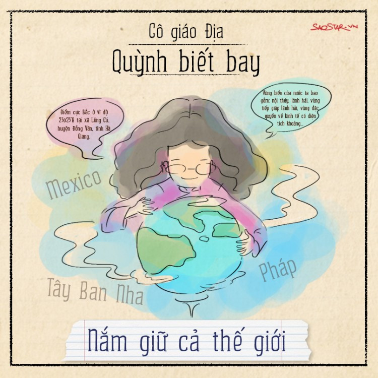 6. Là những giờ lên phi thuyền, cô trò cùng đi du lịch vòng quanh thế giới…