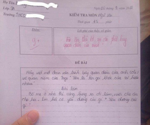 Bố mẹ ở nhà thi cong lưng ra đi làm, nuôi cho ăn cho học. Em hỏi cô yêu đương cái gì? Yêu đương cái gì