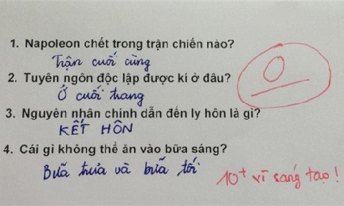 10 điểm cho sự sáng tạo.