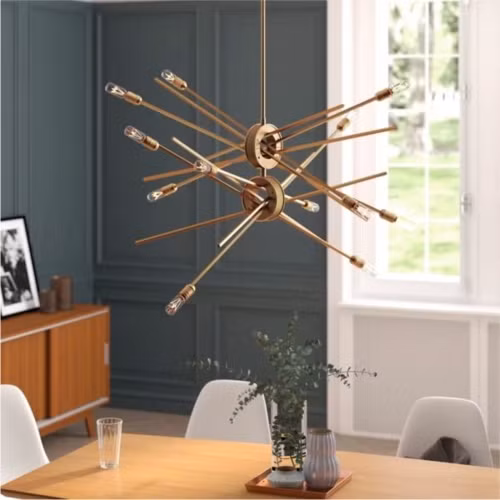 Thân đèn lấy cảm hứng từ chiếc ròng rọc mang đến nét sinh động.