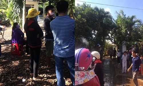 Người dân tụ tập gần hiện trường để theo dõi vụ việc. (Ảnh: facebook)