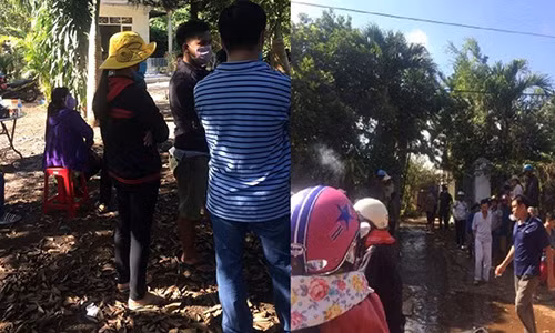 Người dân tụ tập gần hiện trường để theo dõi vụ việc. (Ảnh: facebook)