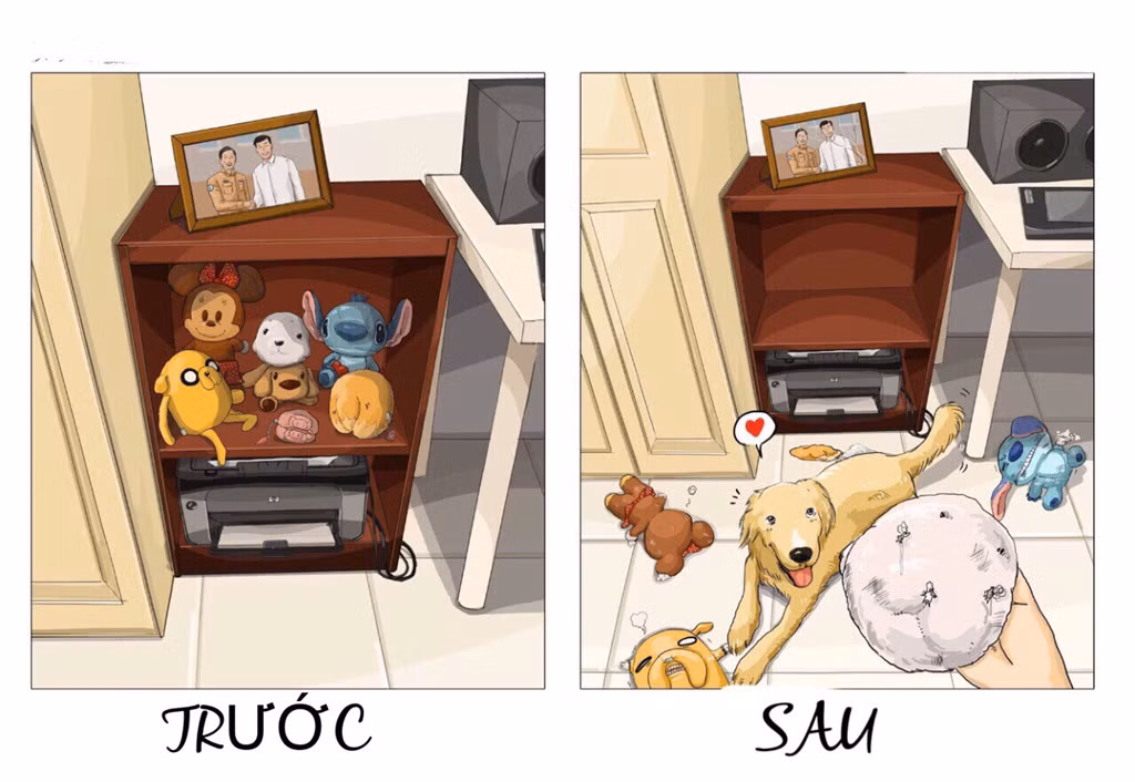 Đặc biệt, các em gấu bông sẽ không thể nằm yên trong kệ tủ vì đây là trò tiêu khiển của "boss" mỗi khi buồn chán.