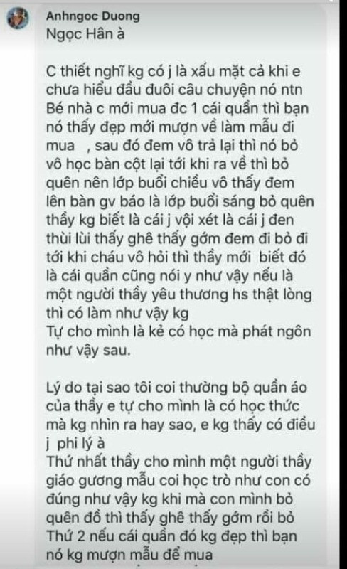 Xuc pham thay vi quan cua con: Nu phu huynh tiep tuc 