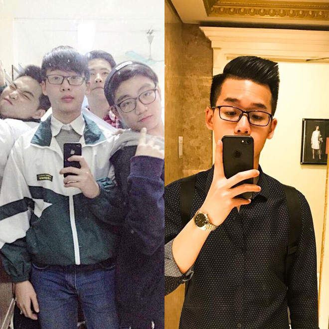 Anh chàng trở nên "nam thần" gấp nhiều lần với kiểu tóc vuốt cao lên. Đúng là chọn được kiểu đầu phù hợp thì nhan sắc được nâng tầm.