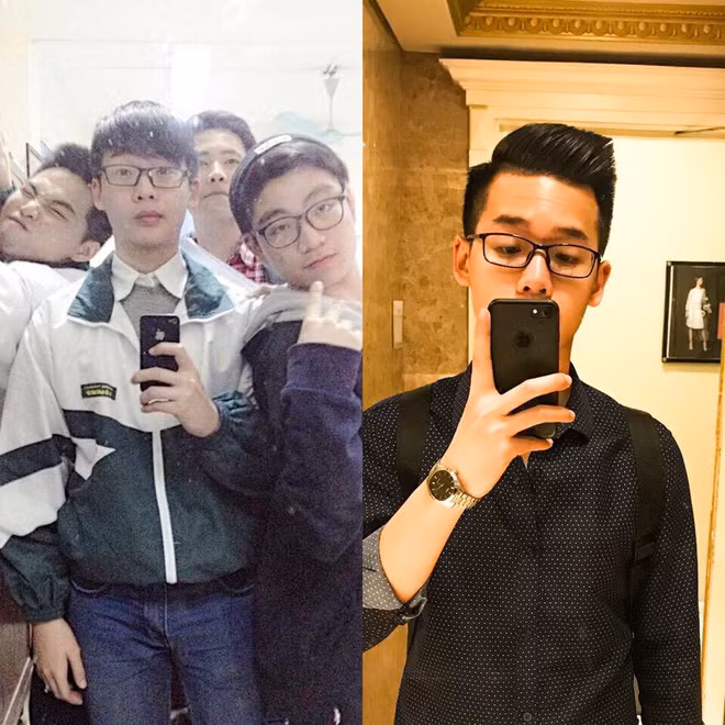 Anh chàng trở nên "nam thần" gấp nhiều lần với kiểu tóc vuốt cao lên. Đúng là chọn được kiểu đầu phù hợp thì nhan sắc được nâng tầm.