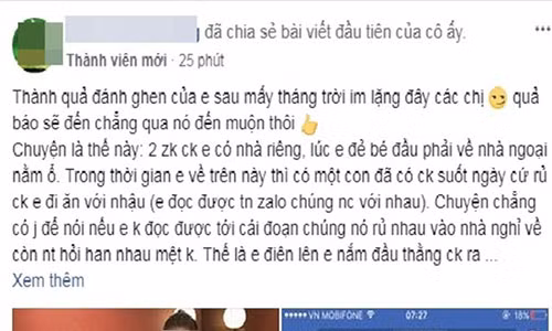 Đoạn chia sẻ tham khảo ý kiến dân mạng của bà mẹ trẻ. Ảnh cắt từ Facebook.