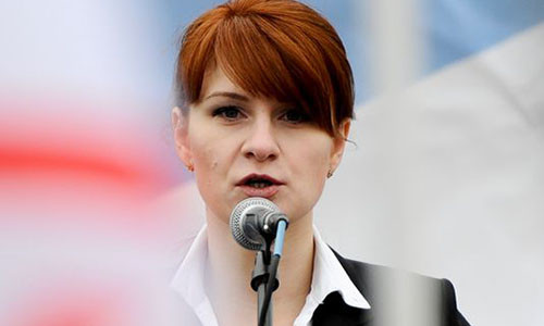 Maria Butina, người đang bị Mỹ cáo buộc là điệp viên ngầm của Nga.
