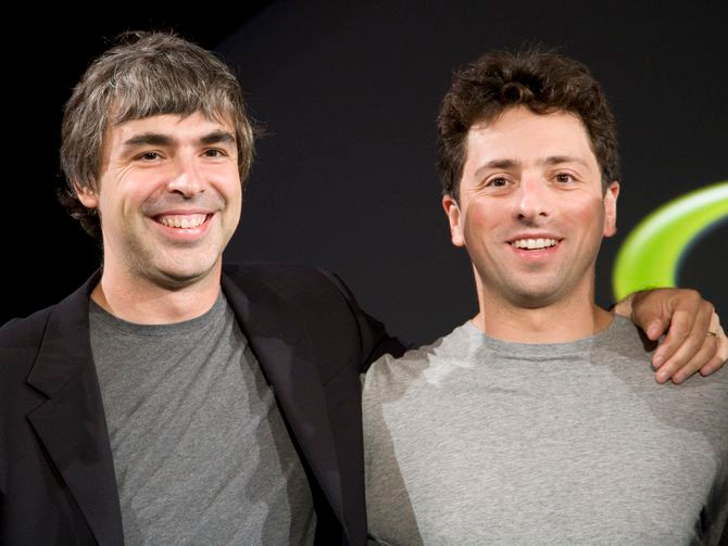 Hai nhà sáng lập Google, Larry Page và Sergey Brin.