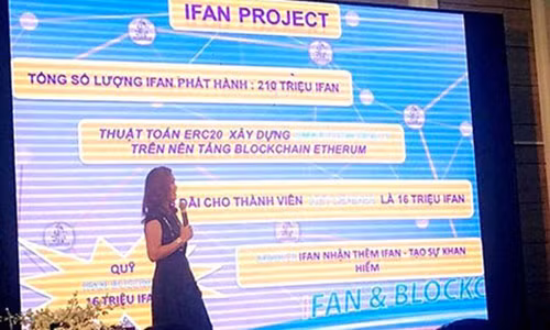 Một buổi thuyết giảng của nhân viên về tiền ảo iFan.