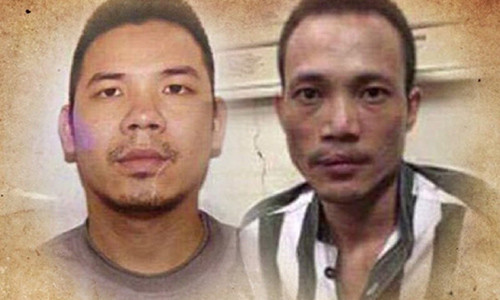 Hai tử tù Lê Văn Thọ (phải) và Nguyễn Văn Tình.