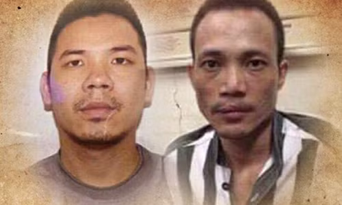 Hai tử tù Lê Văn Thọ (phải) và Nguyễn Văn Tình.