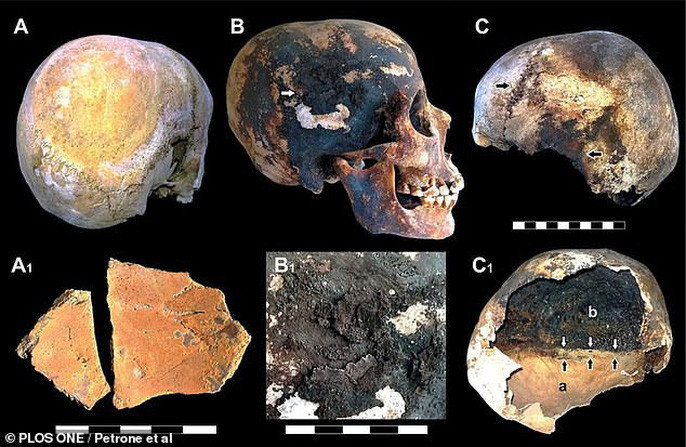 Nghiên cứu nhận thấy máu của nạn nhân bốc hơi còn hộp sọ nổ tung, phủ đầy tro bụi.