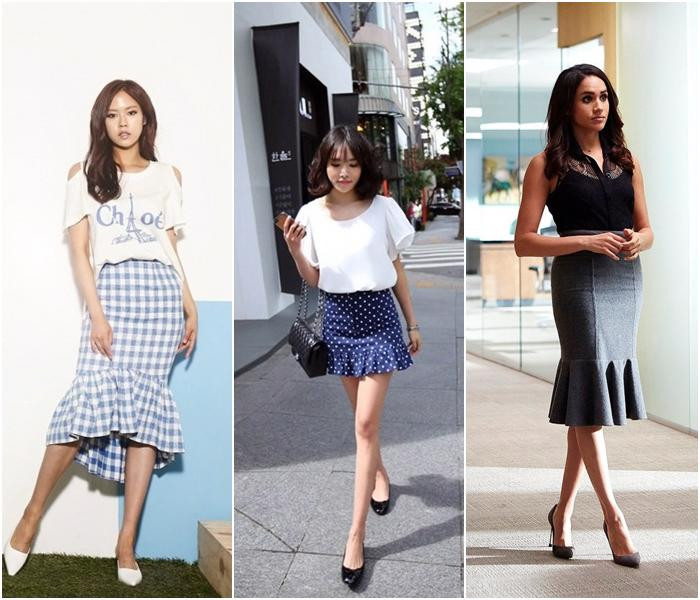 Chân váy bó trên xòe dưới tôn đường cong cơ thể - Ảnh: Internet