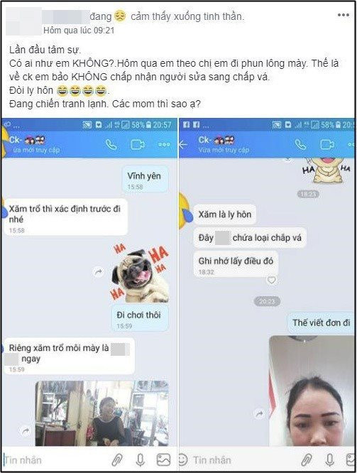 Câu chuyện được cô vợ đăng tải nhằm tham khảo ý kiến cộng đồng mạng.