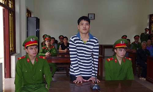 Bị cáo Nguyễn Văn Thực tại phiên tòa xét xử sáng ngày 27/3.