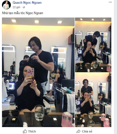 Mới đây, Quách Ngọc Ngoan chia sẻ lên trang cá nhân loạt ảnh đang làm tóc cho Phượng Chanel. Nam diễn viên họ Quách khoe thần thái cuốn hút trong vai trò một nhà tạo mẫu tóc chuyên nghiệp.