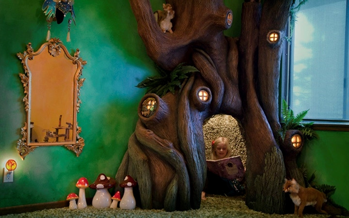 Khu vườn cổ tích cho lũ trẻ ngay trong phòng ngủ.