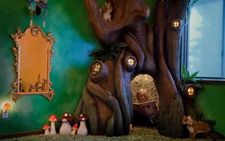 Khu vườn cổ tích cho lũ trẻ ngay trong phòng ngủ.