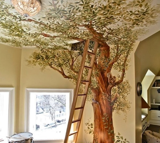 Vô cùng độc đáo nhưng khả thi với mẫu thiết kế nhà cây ngay trong phòng khách.