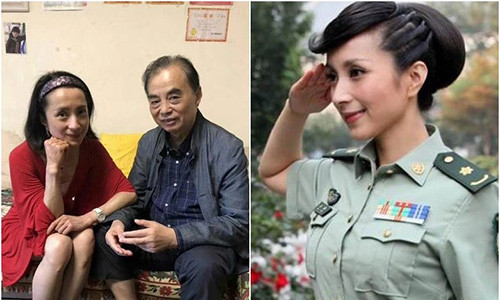 Thang Sán hiện nay (trái) và khi còn trong quân đội (phải).