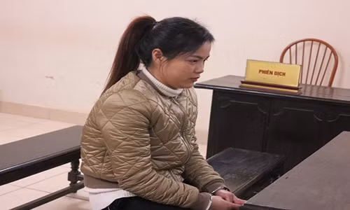 Bị cáo Trần Thị Vân tại phiên tòa xét xử.