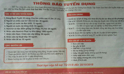 Cong ty du lich tuyen dung 