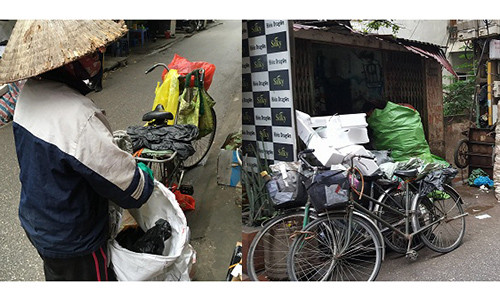 Bà Hoa chia sẻ: "Một ngày trung bình chúng tôi chỉ thu nhập được khoảng 80 nghìn - 150 nghìn đồng. Phải tằn tiện chi tiêu lắm tôi mới có tiền gửi về cho con đóng học". Ảnh: Thanh Hải