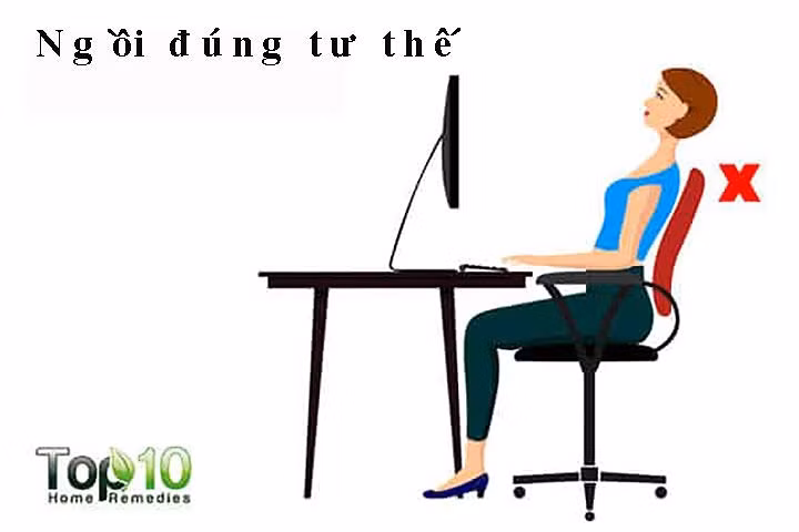 Một tư thế tốt rất quan trọng để thoát khỏi mỡ tích tụ quanh cổ. Trong thực tế cách bạn ngồi có thể có một tác động rất lớn trên cổ và cằm của bạn. Cố gắng ngồi thẳng, giữ đầu mình ngẩng cao. Ngồi với tư thế tốt sẽ giúp làm phẳng các nếp nhăn quanh cổ. Hãy rất ý thức về vị trí ngồi của bạn, để bạn không trở lại thói quen cũ.