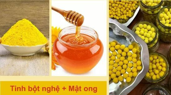 Tinh bột nghệ mật ong được rao bán tràn lan trên mạng nhưng không có nhãn mác.