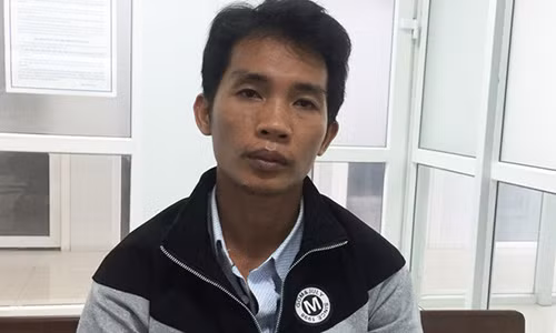 Nghi can Mang Hải tại cơ quan điều tra. Ảnh: N.T.