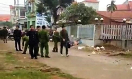 Hiện trường xảy ra vụ án mạng.