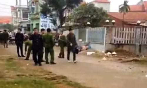 Hiện trường xảy ra vụ án mạng.