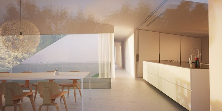 Bếp, bàn ăn dành cho những buổi tiệc tùng.