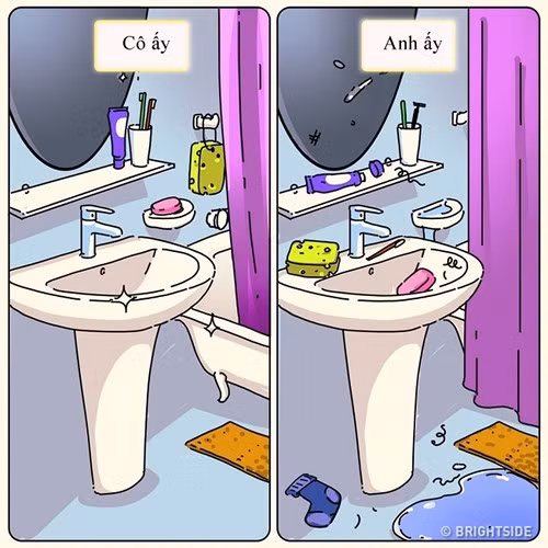 Từ phòng ngủ, phòng tắm, đến nhà bếp... nếu nam giới sống độc thân thì khó tránh khỏi sự bề bộn.