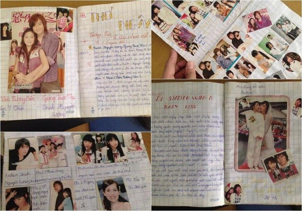 Còn cả lý lịch trích chéo của các nghệ sĩ mình yêu thích cũng được gói gọn vào trong quyển vở lưu bút.