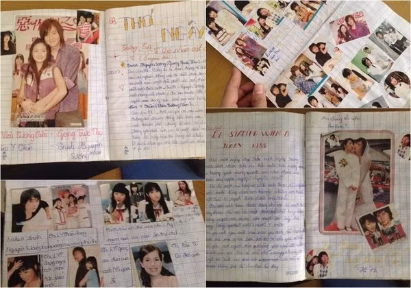 Còn cả lý lịch trích chéo của các nghệ sĩ mình yêu thích cũng được gói gọn vào trong quyển vở lưu bút.