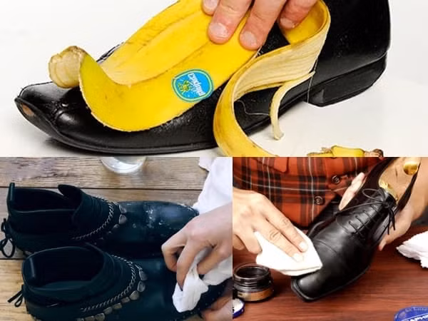 7. Giày da nếu để lâu rất dễ bị mốc, khó lau chùi, lúc này ta có thể dùng vỏ chuối để lau đi các vết mốc trên giày. Đồng thời vỏ chuối còn có thể giúp ngăn ngừa mốc nữa.
