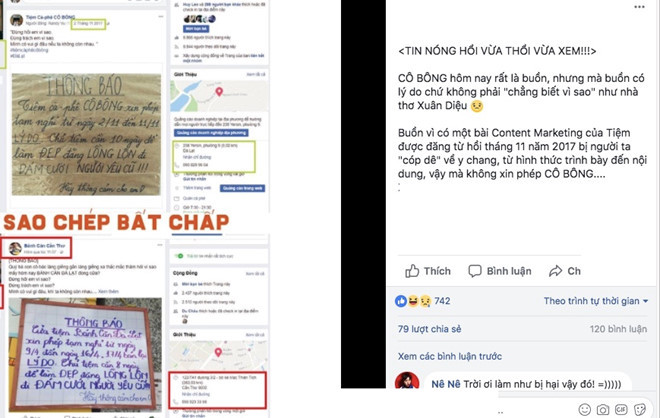 Chủ quán cà phê tố cáo Nhật Duy "ăn cắp ý tưởng". Ảnh chụp màn hình.