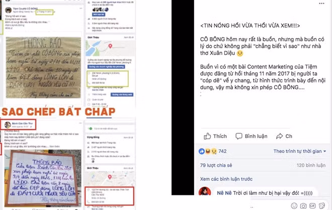 Chủ quán cà phê tố cáo Nhật Duy "ăn cắp ý tưởng". Ảnh chụp màn hình.