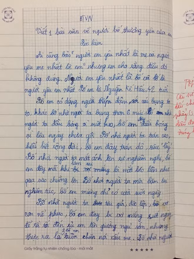 Hoc sinh lop 6 viet van ta diem xau cua bo khien dan mang cuoi ngat