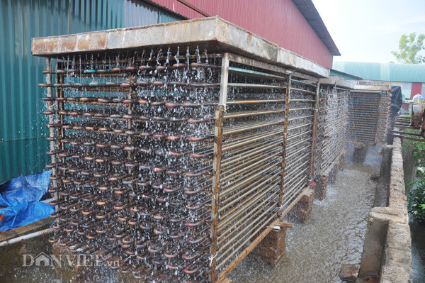 Cận cảnh hệ thống hạ nhiệt nước hiện đại tại cơ sở sản xuất đá cây của bà Ngân.