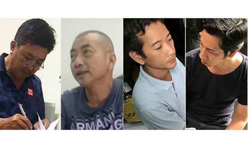 Các đối tượng Hùng, Liêm, Quang và Biên.