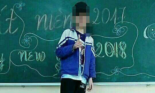 Nữ sinh L. trong một buổi học tại trường.