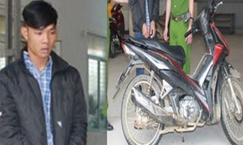 Đối tượng Luân và tang vật vụ án.