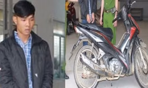 Đối tượng Luân và tang vật vụ án.