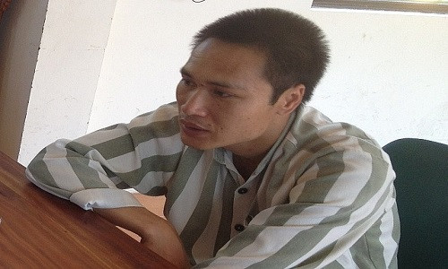 Phạm nhân Vũ Xuân Cường trong trại giam.