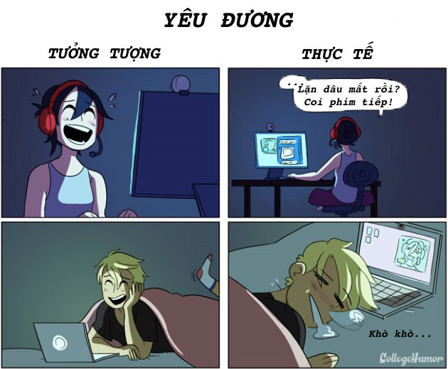 Yêu nhau thời gian đầu thì siêng năng lắm, nào là trò chuyện video, "nấu" điện thoại cả giờ đồng hồ không chán. Đến khi yêu lâu thì... mong sớm hết chuyện còn ngủ, mai còn đi làm.