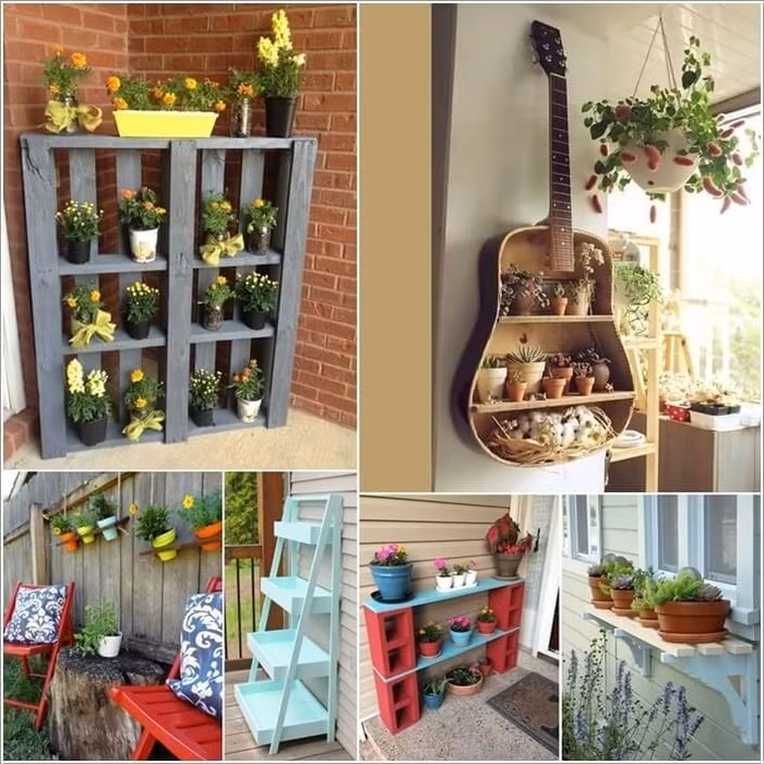 Với những đồ dùng ít khi sử dụng hoặc bị bỏ quên trong một thời gian dài, bạn hãy khéo léo tận dụng chúng để mang lại vẻ đẹp bất ngờ cho không gian, giúp tạo những mảng xanh đẹp cuốn hút cho không gian.